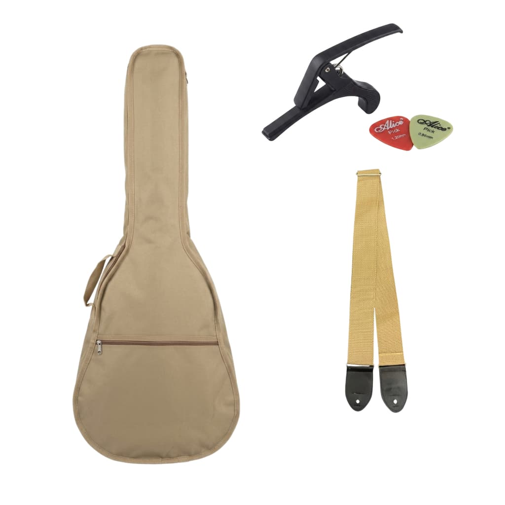 Kit Capa Bag violao classico e folk bege + Correia Bege + Capotraste + palhetas