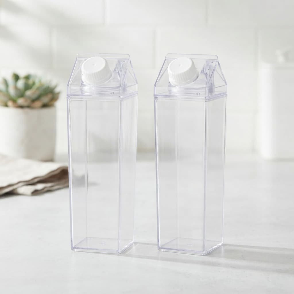 Garrafa Termica Acrilico Transparente 500ml Material Duravel Transporte Seguro Estilo
