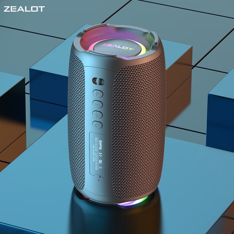 ZEALOT S61 Caixa de Som Sem Fio Karaokê Resistente Água IPX4 Carregamento Rápido PD QC Ideal para Crianças