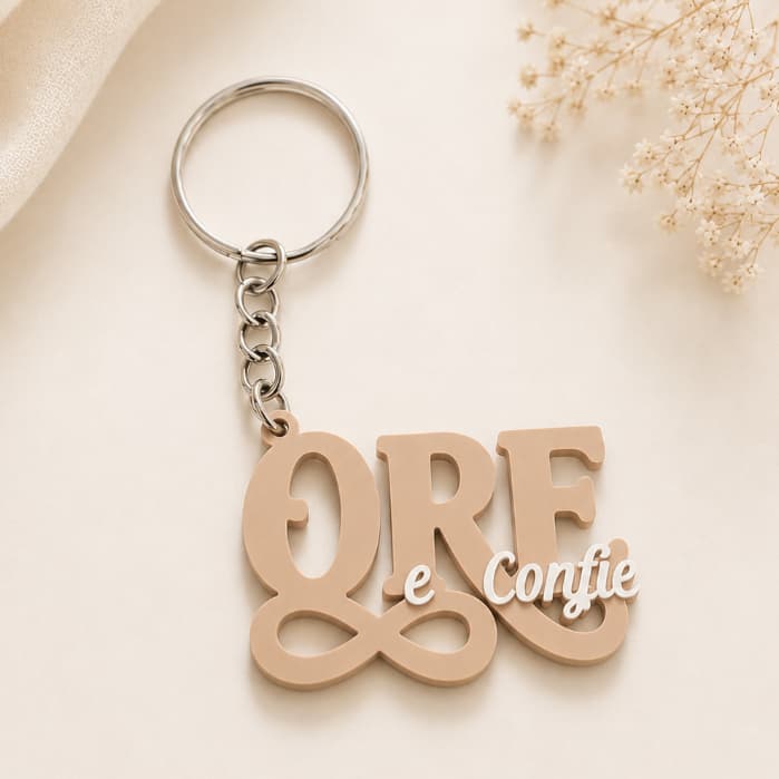 Chaveiro Ore e Confie 3D Personalizado Lembrancinha Cristã Evangélica Várias Cores para Eventos