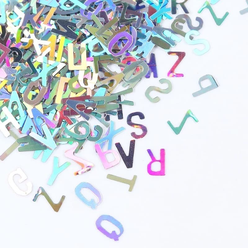 Glitter  Holografico Letras Grossas De Resina Epóxi Com Glitter Para Festival 2g Por