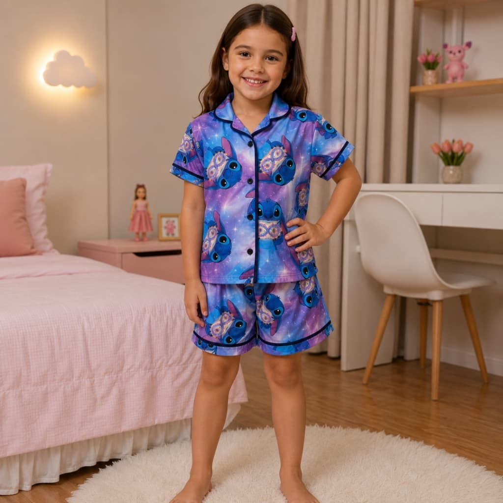 Conjunto Pijama Infantil Americano Menina Roupa de Dormir Premium
