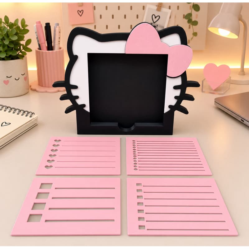 Porta Post-it Hello Kitty + 4 Moldes