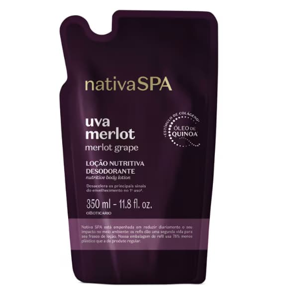 Refil Loção Nutritiva Desodorante Nativa Spa Uva Merlot 350ml