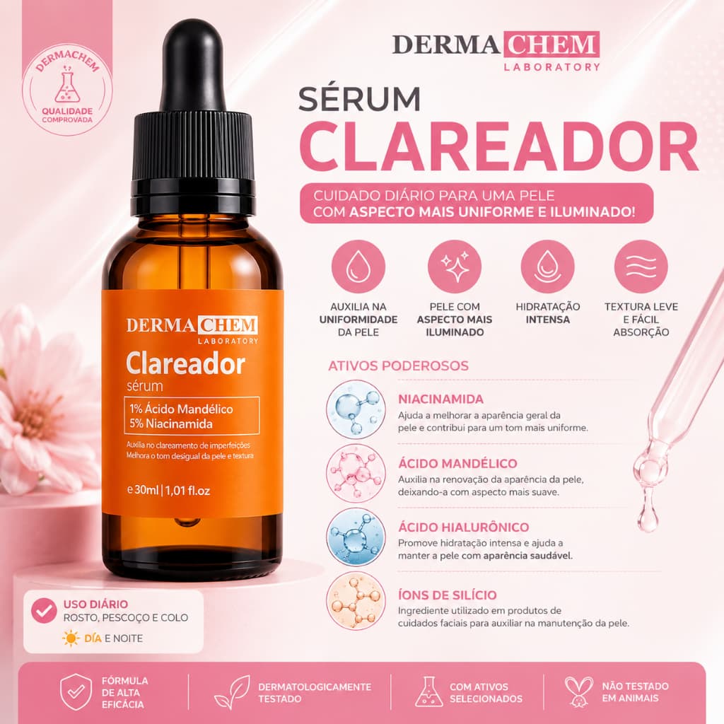 Sérum Facial Dermachem Niacinamida Ácido Mandélico Hialurônico