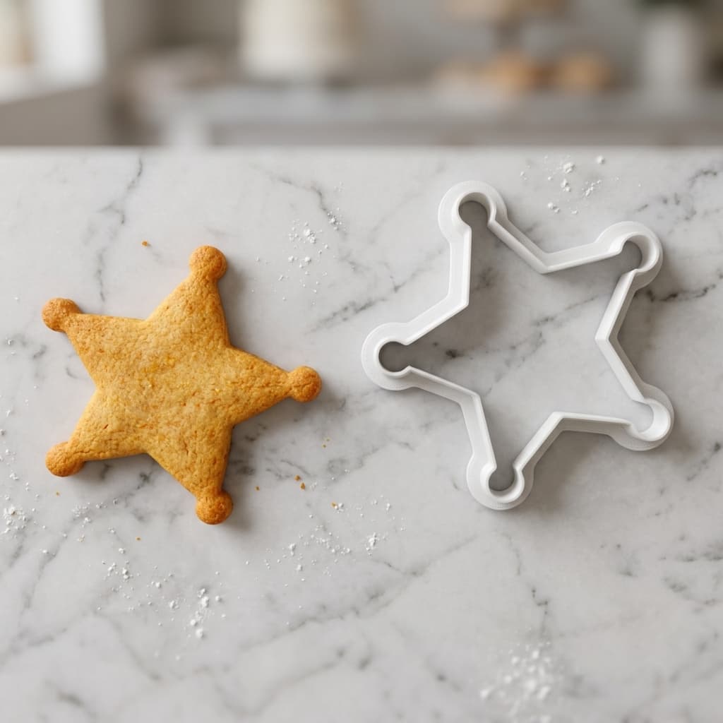 Cortador Biscoito Estrela Xerife Confeitaria Fondant Pasta Americana Alta Precisão Sustentável