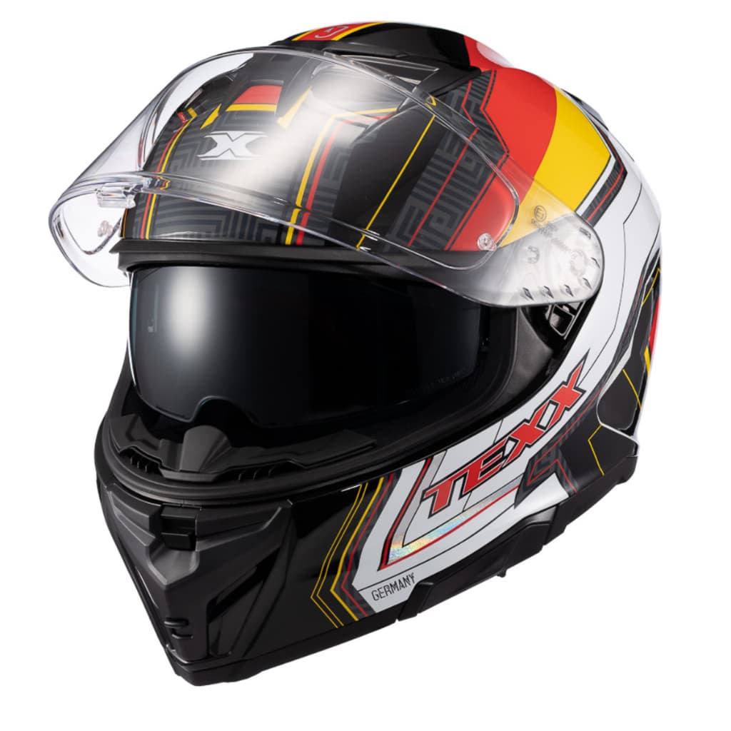 Capacete Texx Kaiman Flag Alemanha Brilhante Capacete Integral Moto Esportivo Original Viseira Cristal Alta Segurança