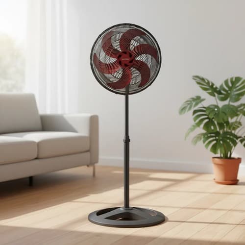 Ventilador de Coluna Ventisol Turbo Premium 40cm 6 Pás Vermelho 127V Oscilante Original