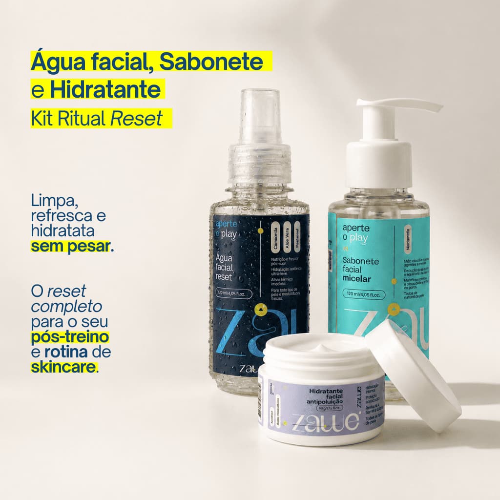 Kit Água Facial tipo Termal Pós-treino Sabonete Facial Melaleuca Hidratante facial Skincare Pele Oleosa Mista