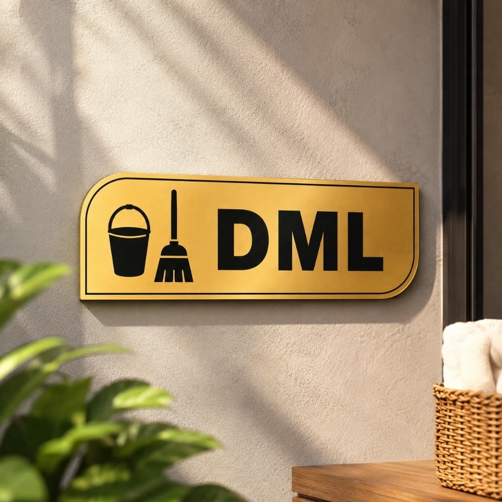 Placa DML em Acrílico Espelhado 30x10cm Identificação para Depósito