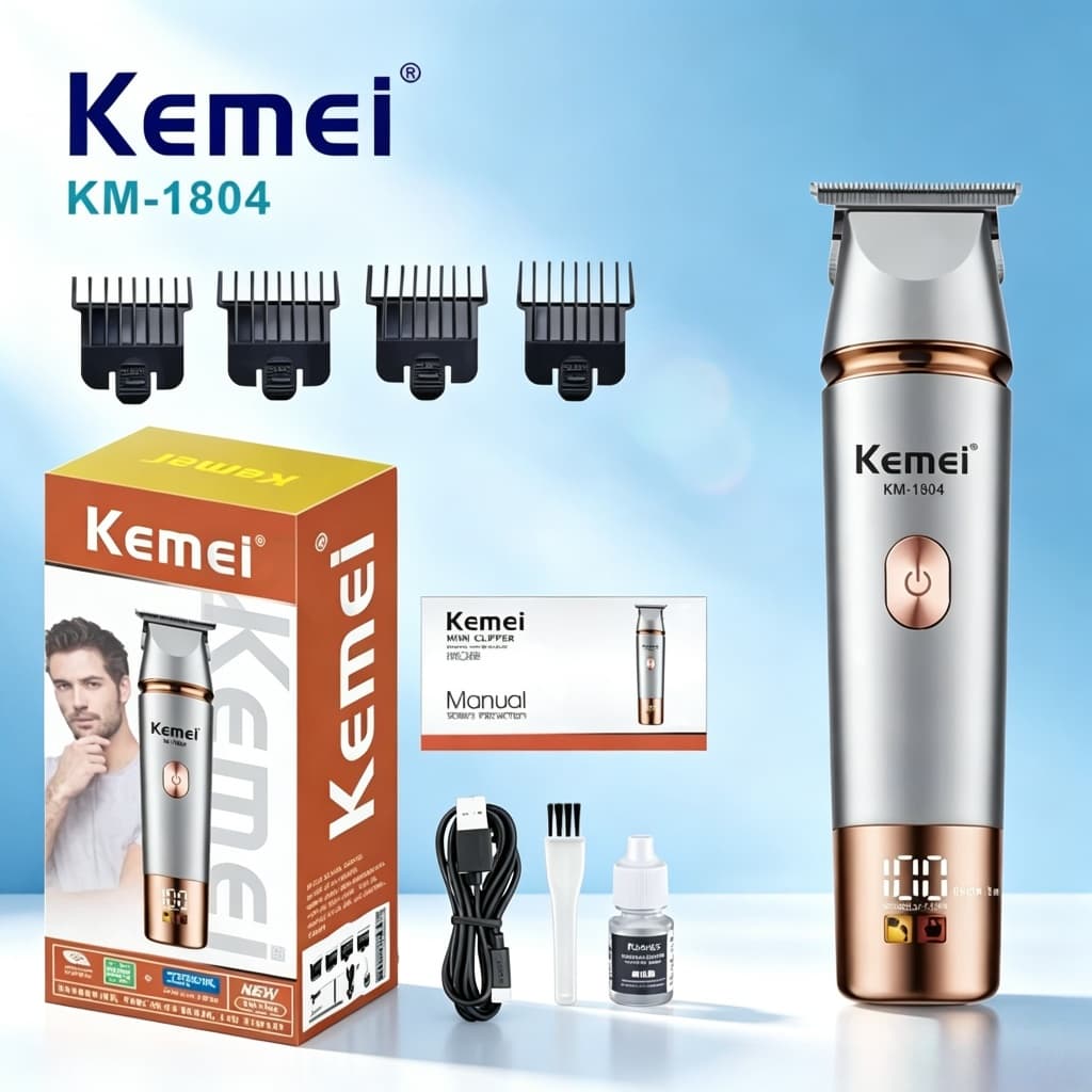 Kemei KM-1804 Aparador Unissex 1300mAh, Acabamento Removedor de pelos íntimos Recarregável