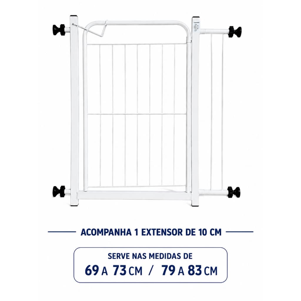 Grade Portão Pet de Proteção 69 a 73,5 / 79 a 83,5 para Cachorro Cães ALTURA 69 CM