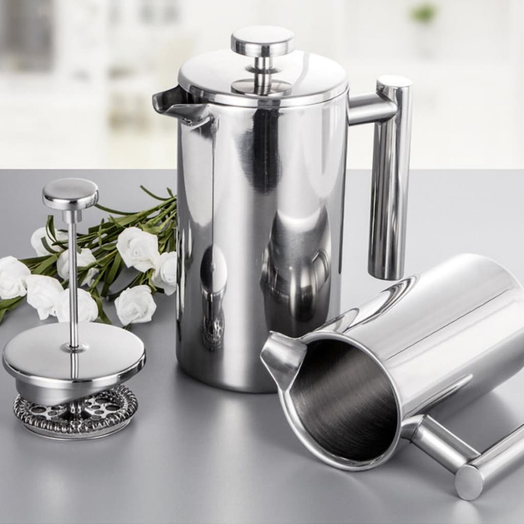 Cafeteira Prensa Francesa Aço Inox 800ml Premium Hyporium Inox