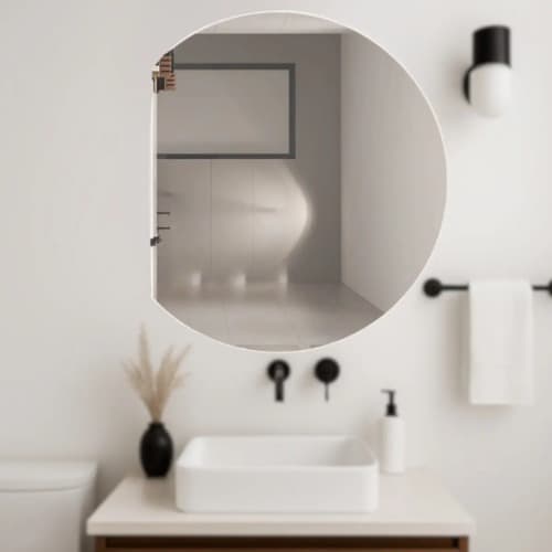 Espelho de Parede 90x80 Vidro Cristal Lapidado Decorativo para Banheiro Lavabo