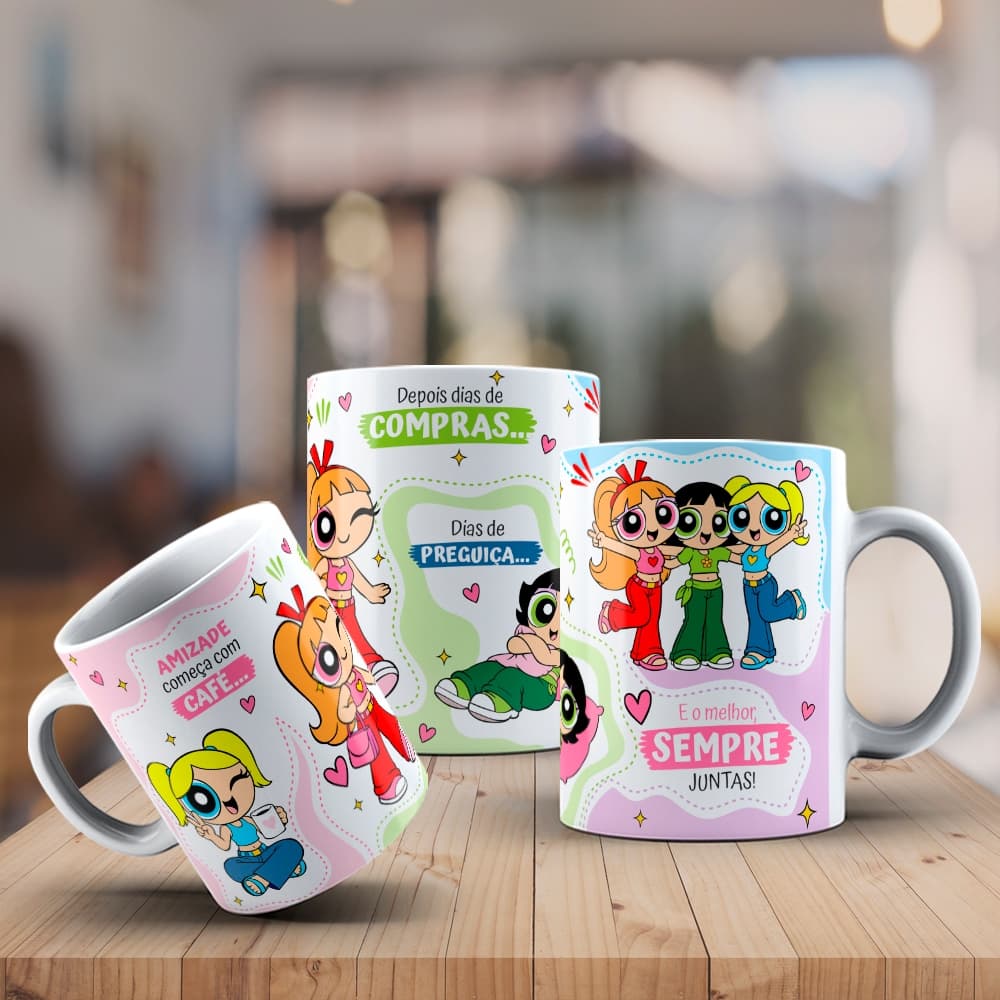 Caneca Amigas Super Poderosas 325ml em Porcelana