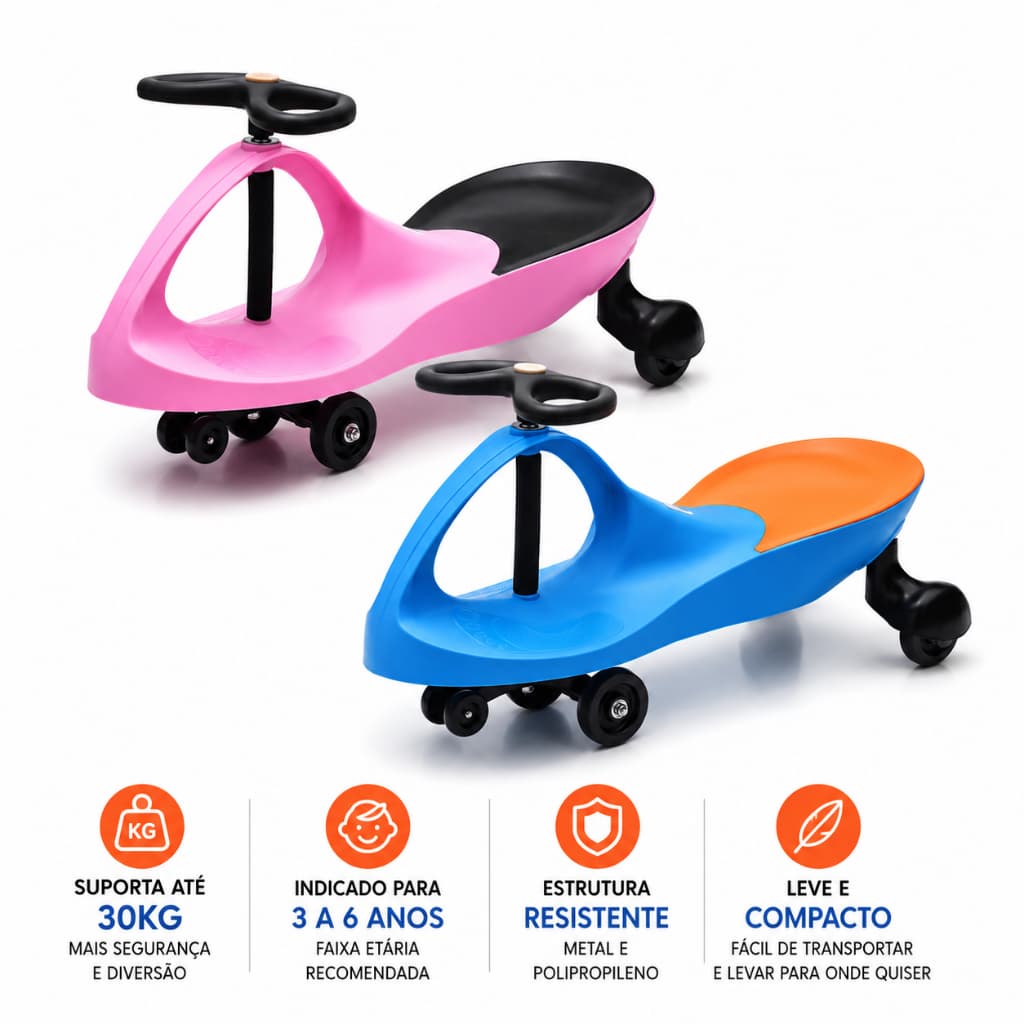 Carrinho de Rolimã Infantil Gira Gira Carrinho de Rolimã Triciclo Infantil Menino 360° Resistente.