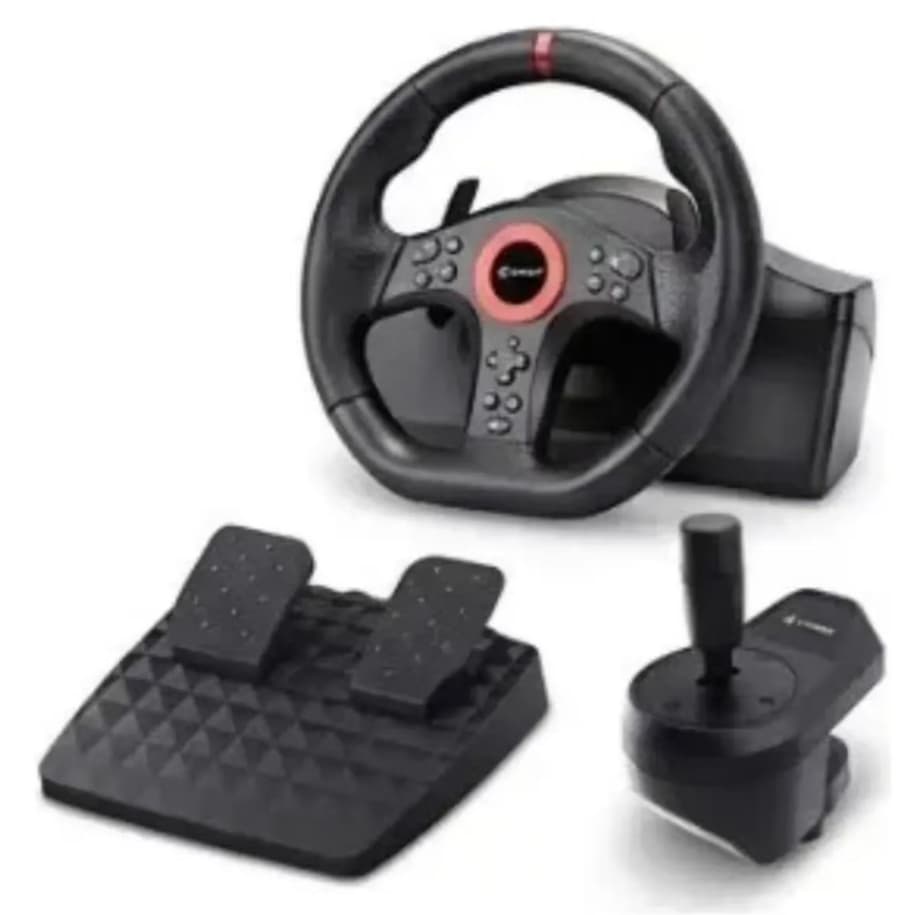 Volante Gamer 7 em 1 para PC PS4 PS3 Xbox One Series Switch com Pedais e Câmbio 270°