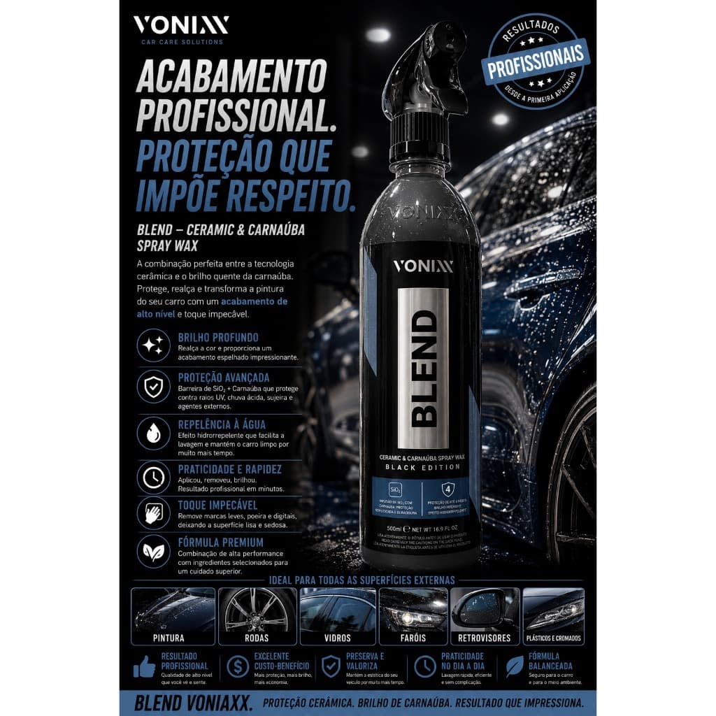 Vonixx Blend Ceramic & Carnaúba Spray Wax Black Edition