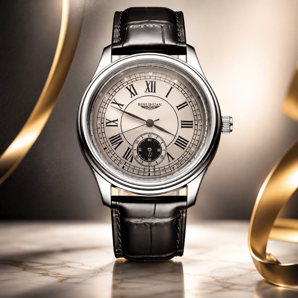 Relógio ORIGINAL BINLIHUAN Masculino Elegante Social Pulseira de Couro Quartzo Analógico Premium