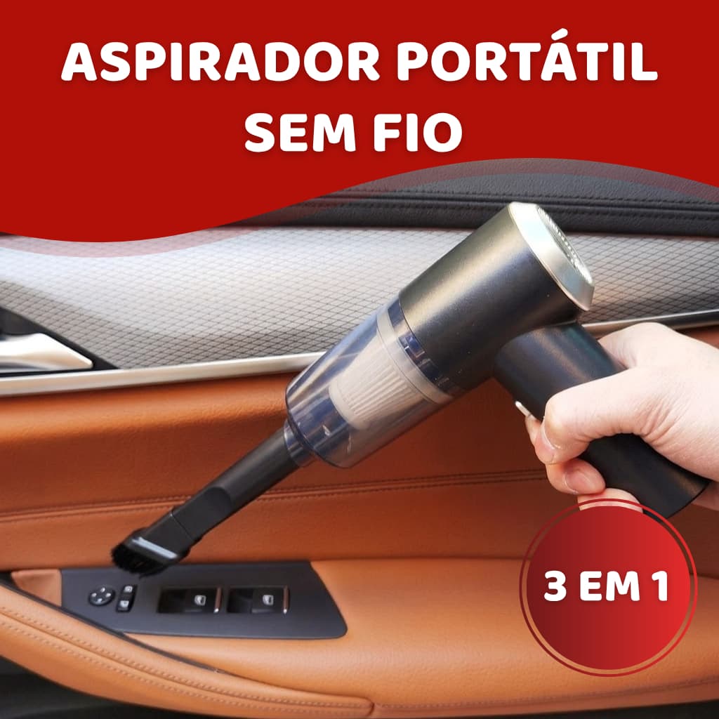 Mini Aspirador De Pó 3 em 1 a Vácuo e Usb Portátil Recarregável