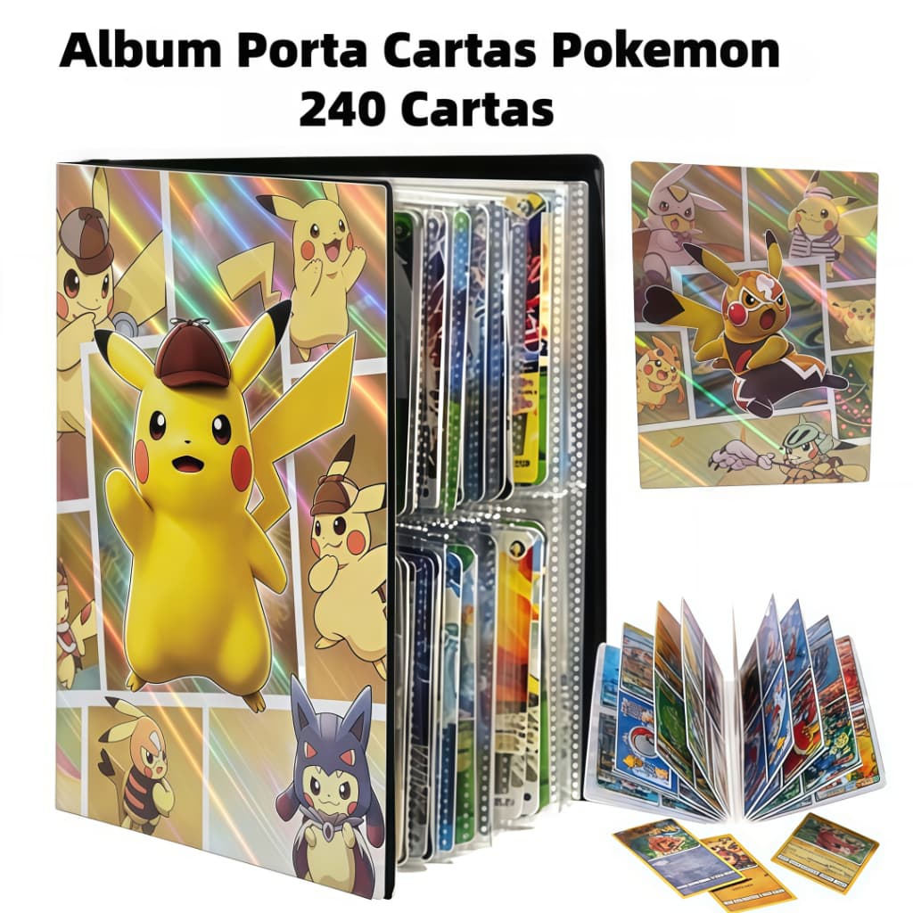Álbum Pokémon TCG para 240 Cartões – Pikachu Eevee-Proteção, Alta Capacidade e Estilo
