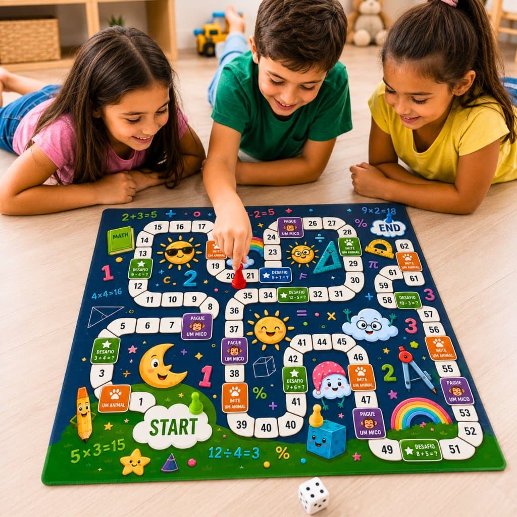 Kit Tabuleiro Educativo Infantil Personalizado | Matemática, Português, Ciências, História, Geografia