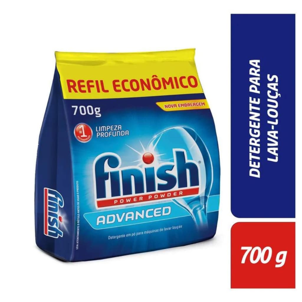Finish Advanced Lava Louças Detergente em Pó 700g - Refil Econômico