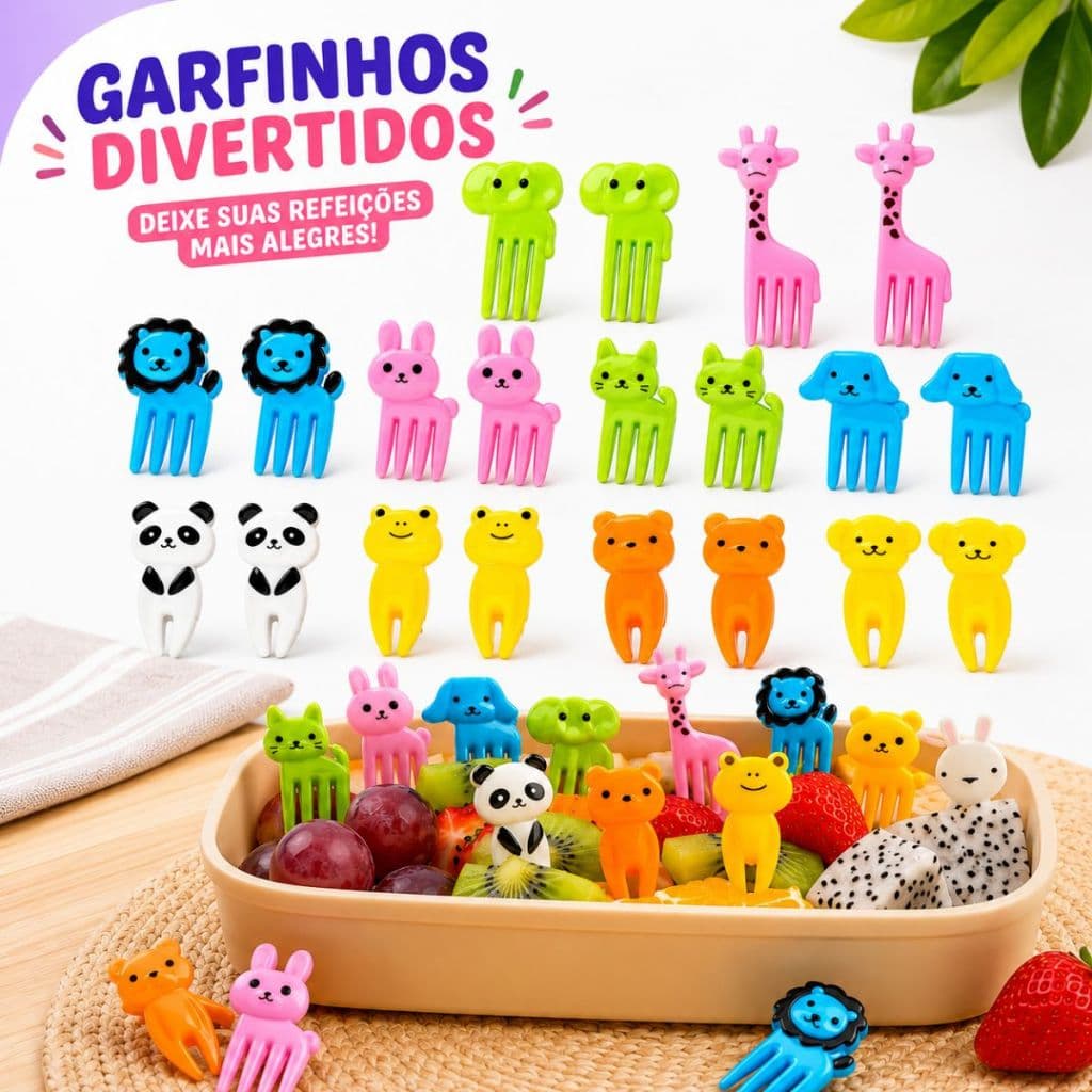 Mini Garfinhos Bichinhos Para Frutas e Petiscos Infantil