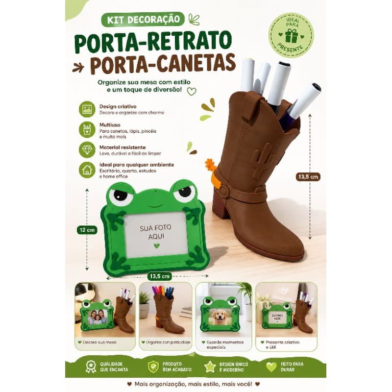 Porta Retrato Lilipad + Porta canetas do wood