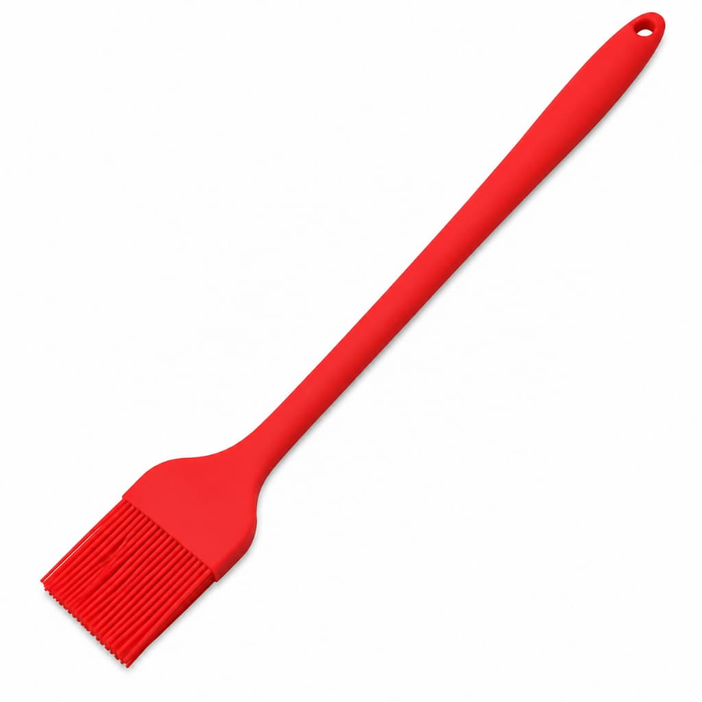 Pincel Culinário Silicone Grande Vermelho Pincelar Cozinha Untar Forma Confeitaria 25cm
