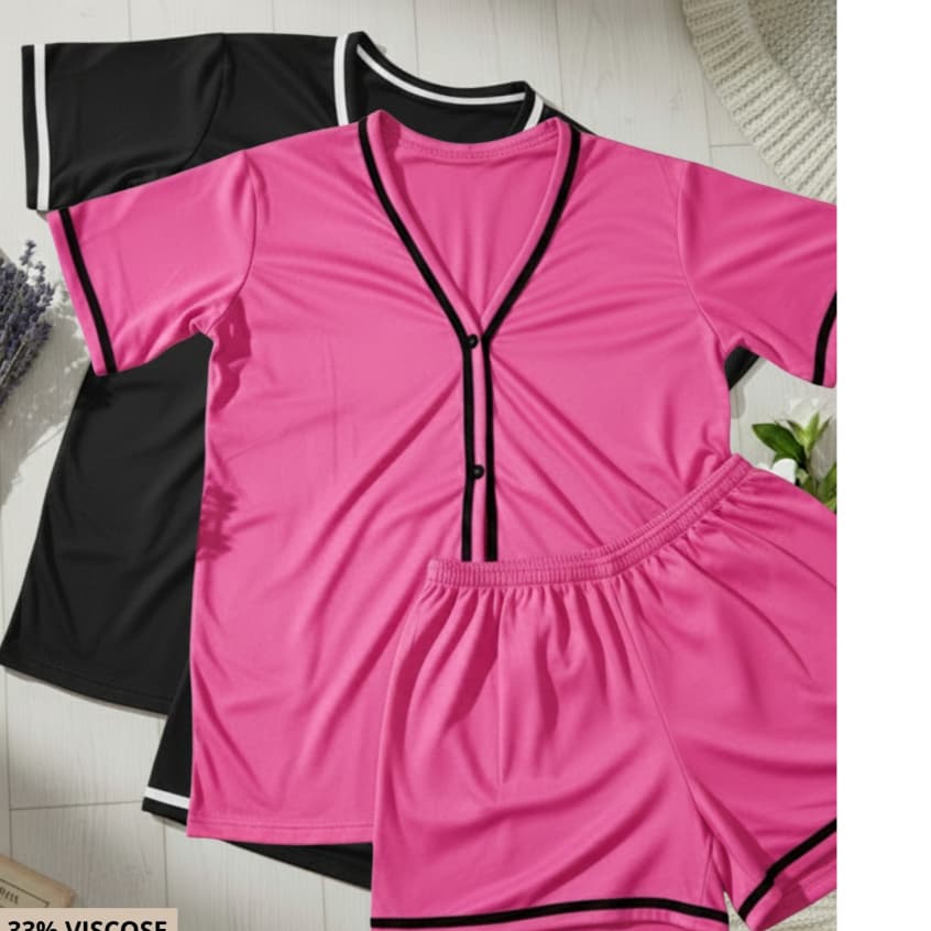 Kit C/2 Pijamas Curto Feminino Americano – Verão, Confortável, Fresquinho, Elegante Promoção P AO GG