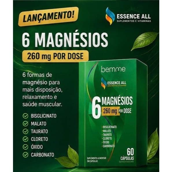 Essence All 6 Magnesios 60 Cápsulas