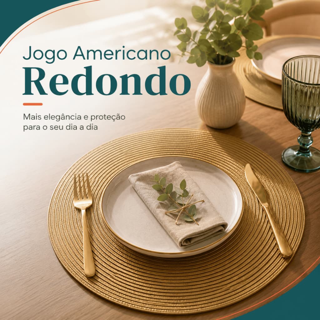 Kit 4 ou 6 Jogo Americano Souplast Redondo Jantar Mesa Posta Cozinha