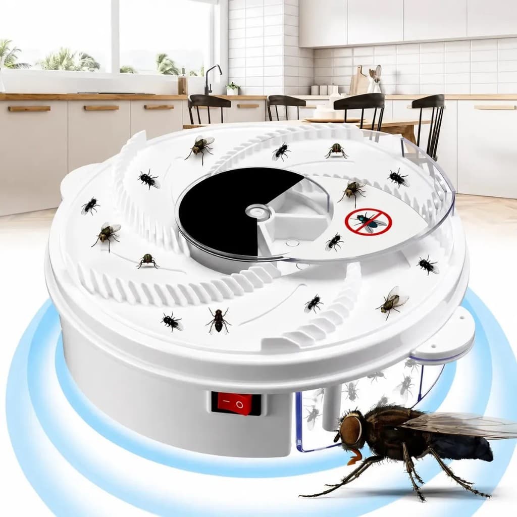 Pega Moscas Carrossel Armadilha Mata Insetos USB Silencioso para Casas Cozinhas e Restaurantes