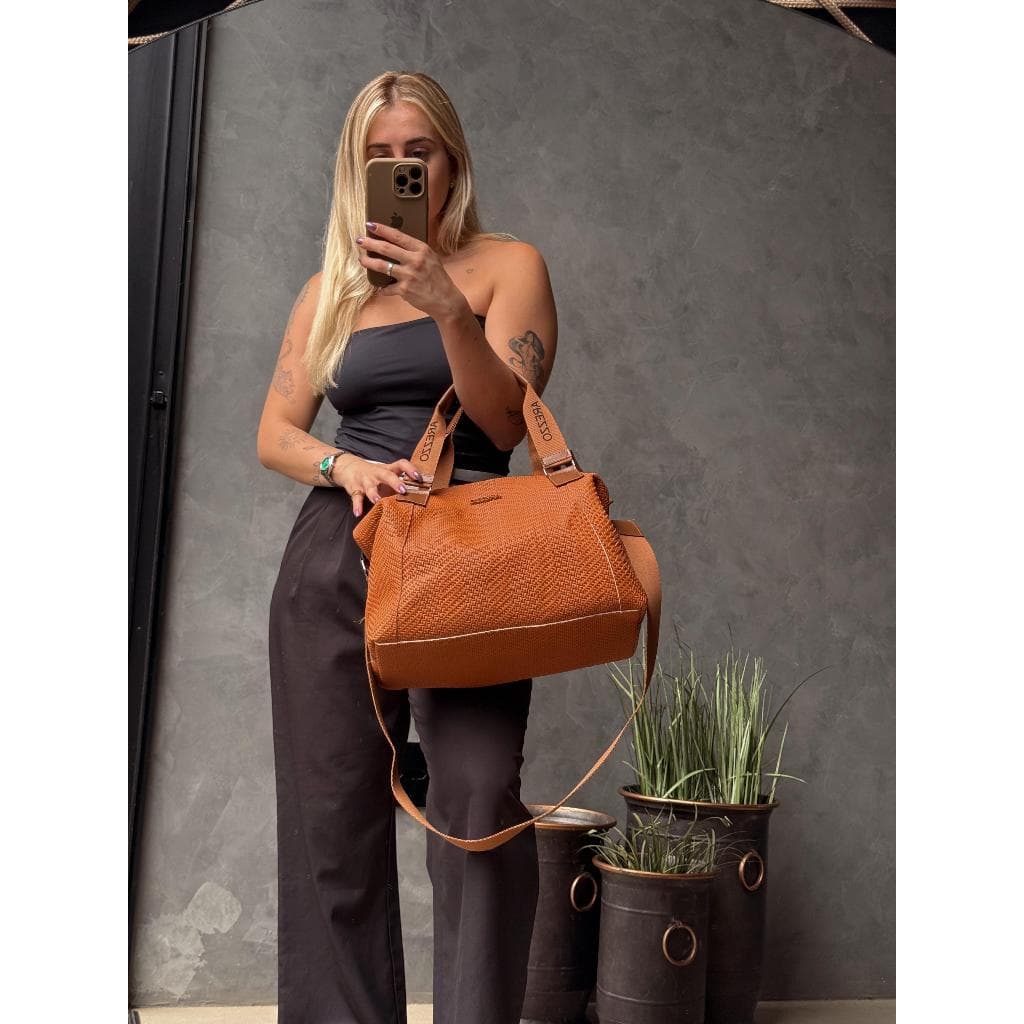 Bolsa Feminina Bowling Premium Transversal Ombro Grande Texturizada