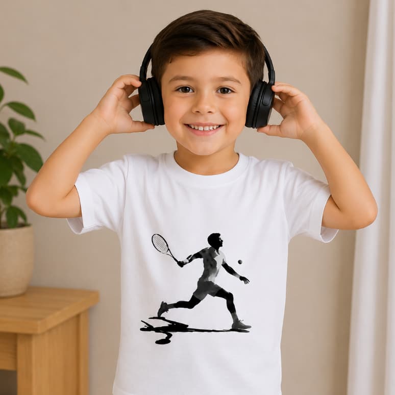 Camiseta Infantil Menina Meninio Tenista Tenis Jogador Raquete Jogar Sacar