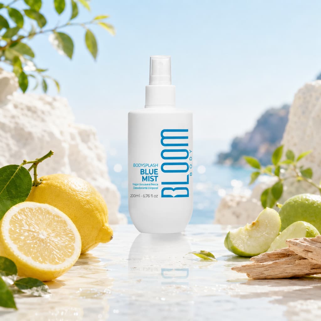 BLOOM - Body Splash Blue Mist Maça, Jasmim, Cedro 200mL