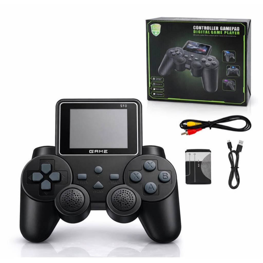 Controle Retro S10 Com Tela LED E 520 Jogos Integrados E Saída AV Para TV Com Bateria Recarregável
