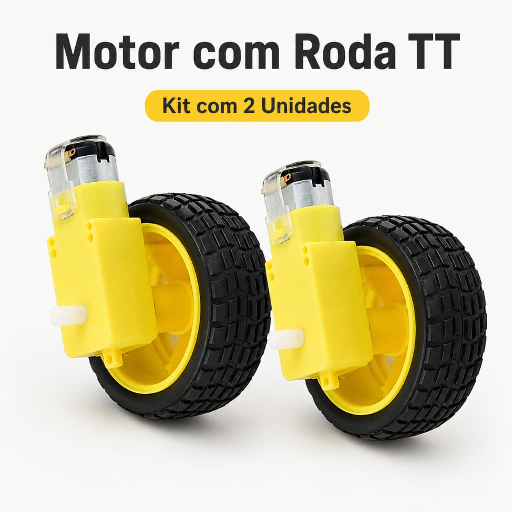 2x Roda + Pneu + Motor Dc 3 A 6v C Redução Robotica Arduino