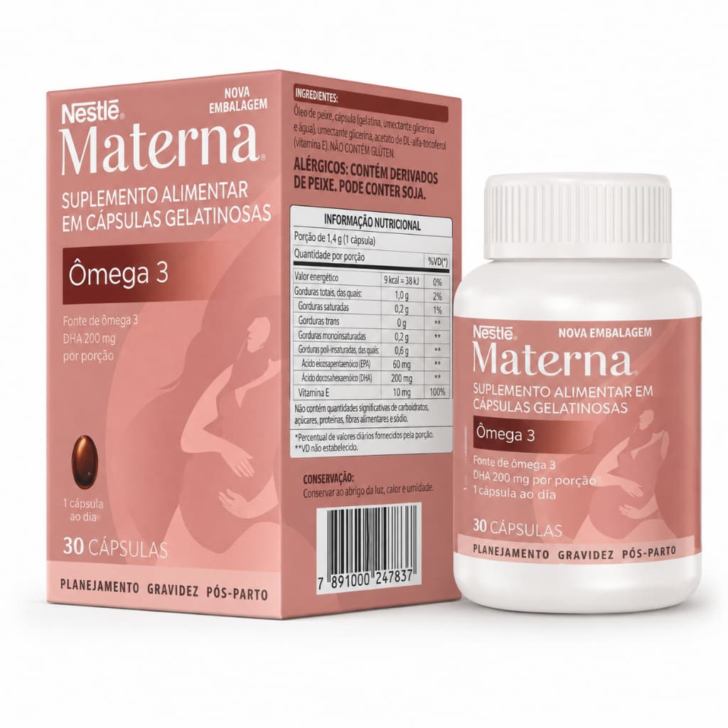MATERNA OMEGA 3 DHA C/30 CAPSULAS GELATINOSAS - NESTLÉ