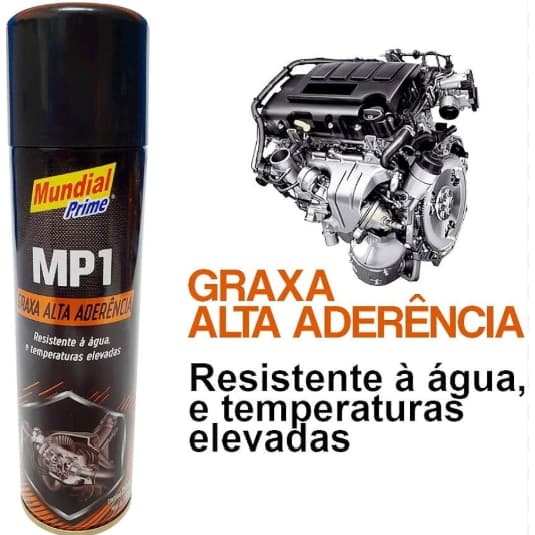 Graxa Alta Aderência Spray 100ml Mundial Prime Lubrificante Sintético