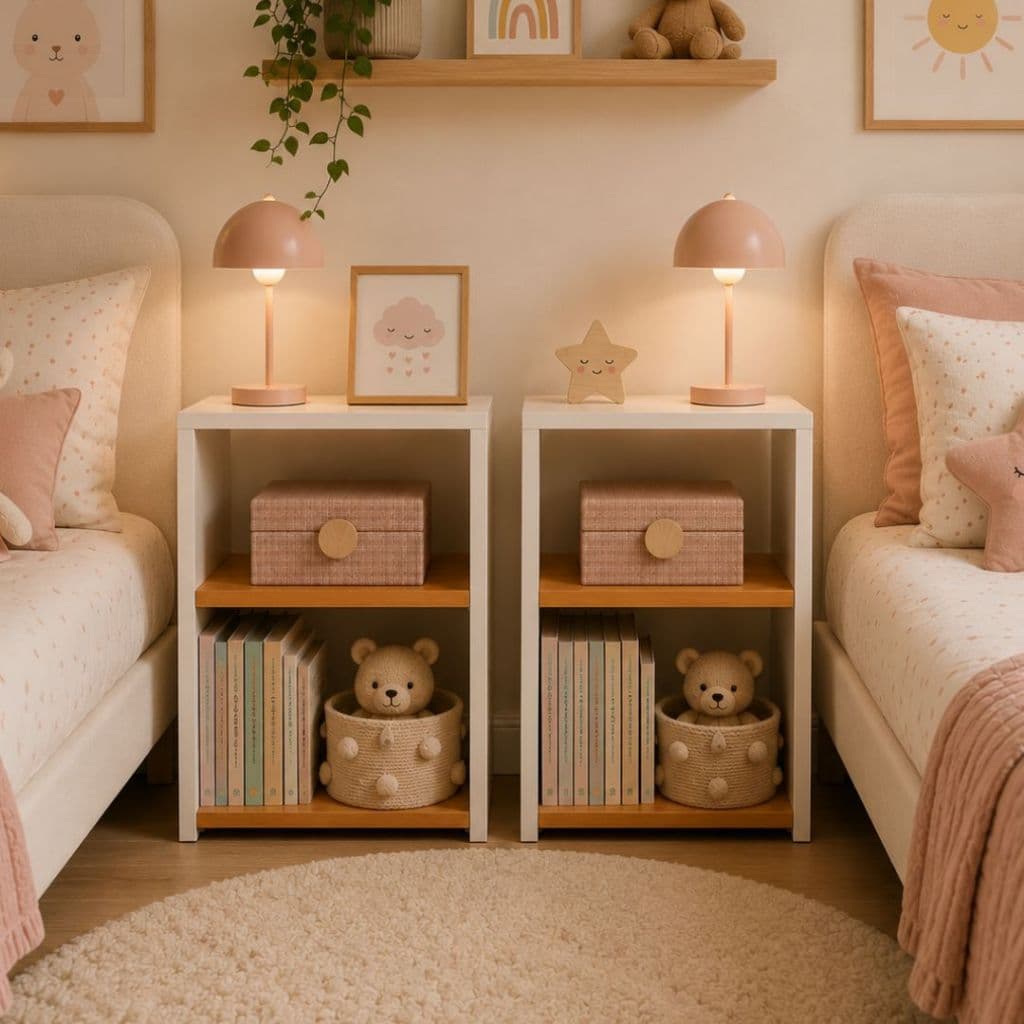 Kit 2 Organizador Infantil Nichos Mini Estante Livros Brinquedos Quarto Montessori Bebês MDP Premium