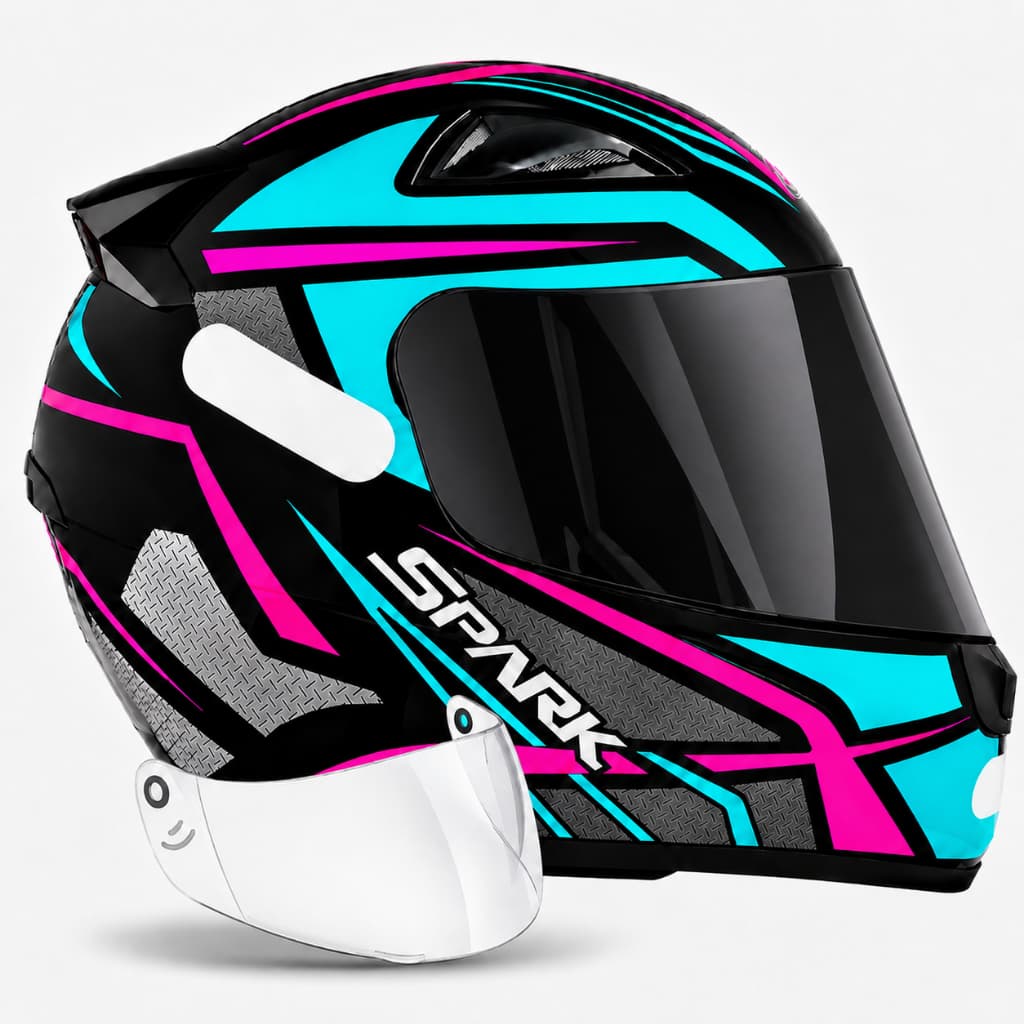 Capacete Moto Ebf Spider Tiffany Mais Viseira Fumê 2.2mm