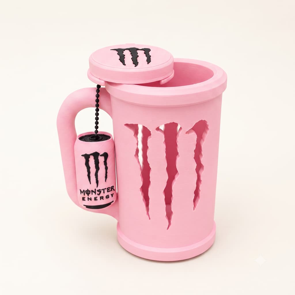 Copo Monster 473 Porta Latas com Abridor e Chaveiro Brinde