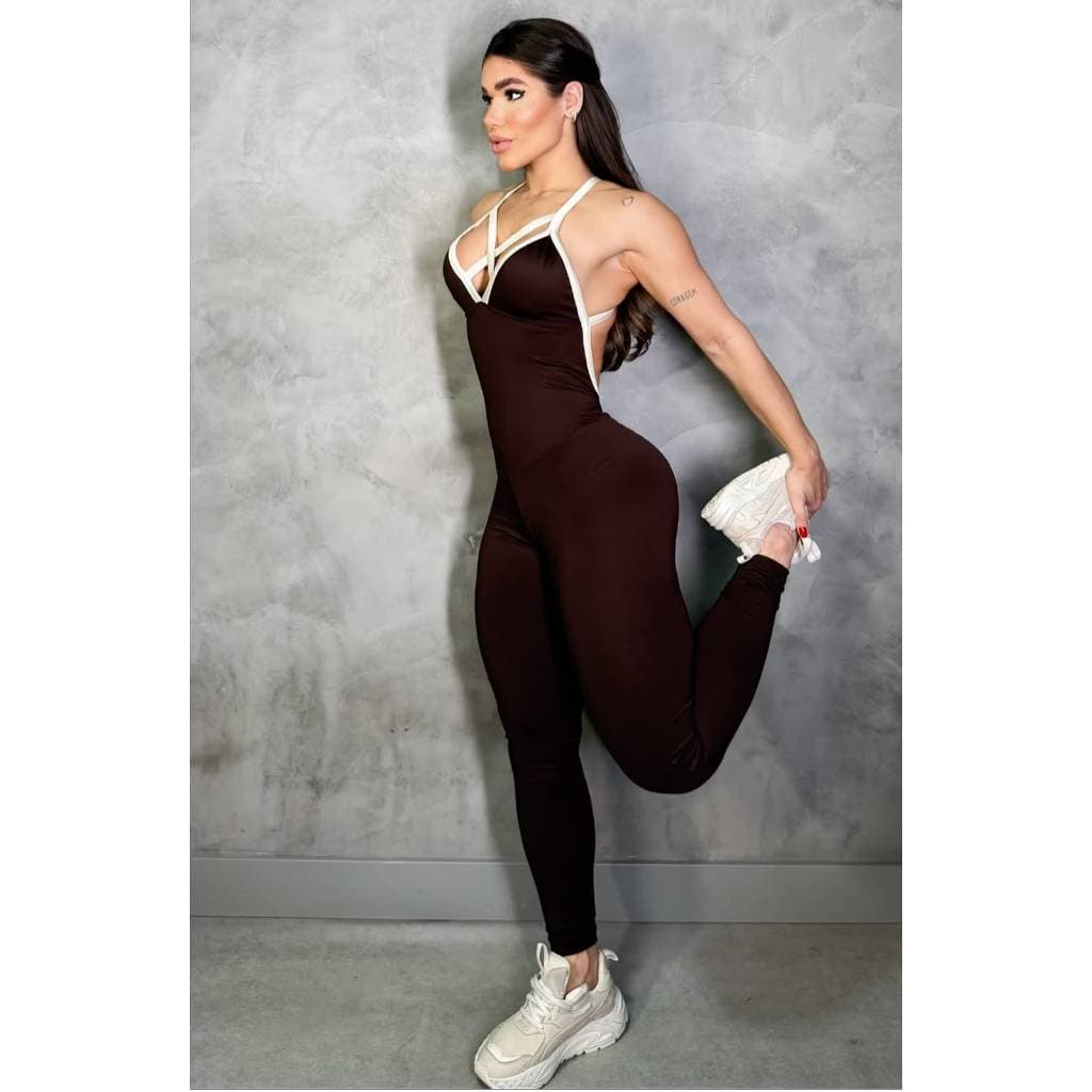 Macacão Feminino Fitness Academia DRIKA BICOLOR Empina Bumbum Roupa de Malhar