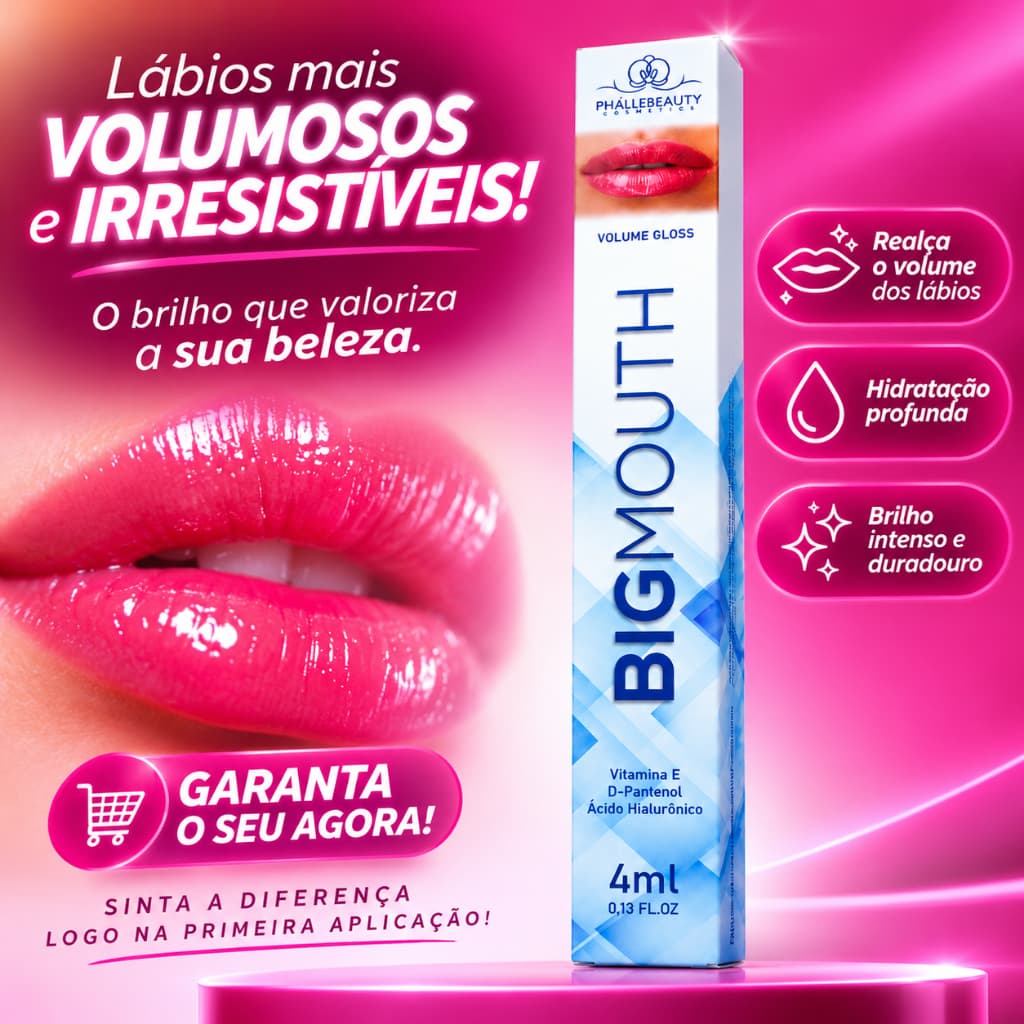 BIG MOUTH VOLUME GLOSS 4ML – Lábios Volumosos com Brilho Irresistível