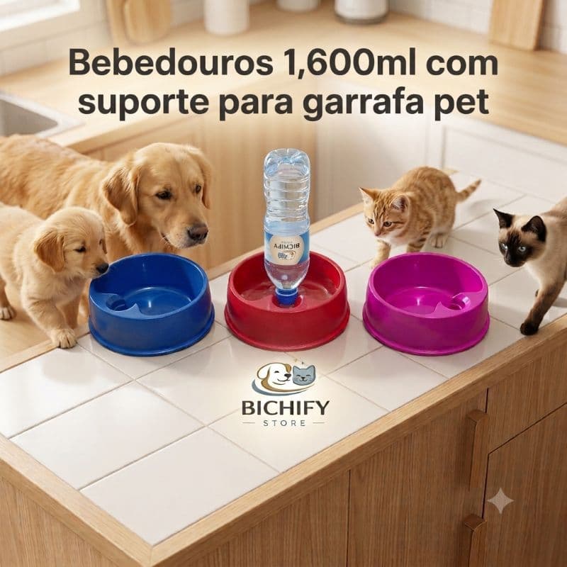 Bebedouro Automático para Pets com Suporte para Garrafa PET 🐾💦