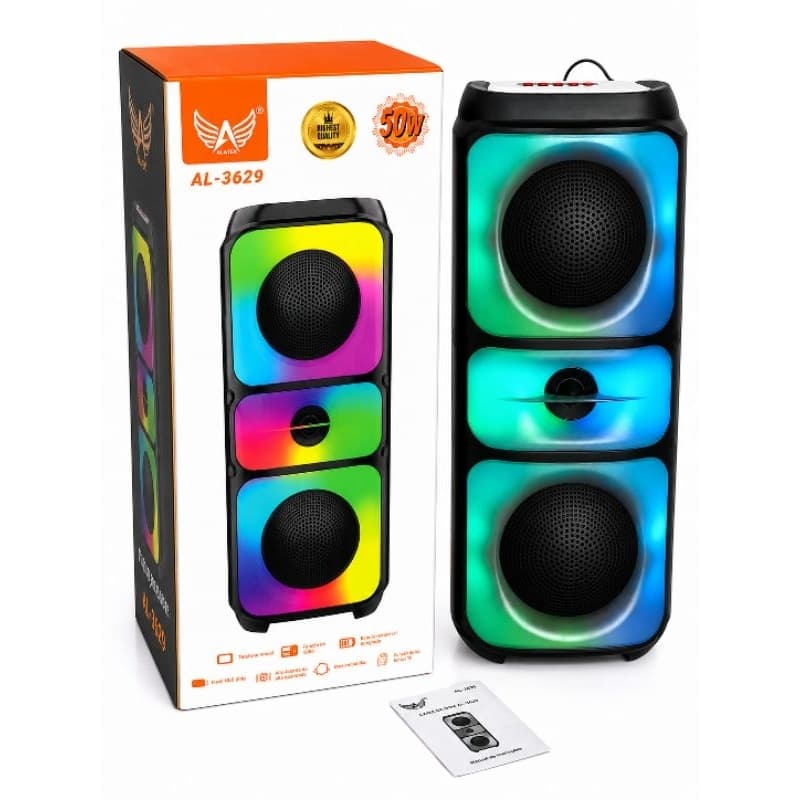 Caixa de Som Bluetooth XTRAD CS-23 50W RGB Portátil FM USB TWS Recarregável Para Praia e Passeio