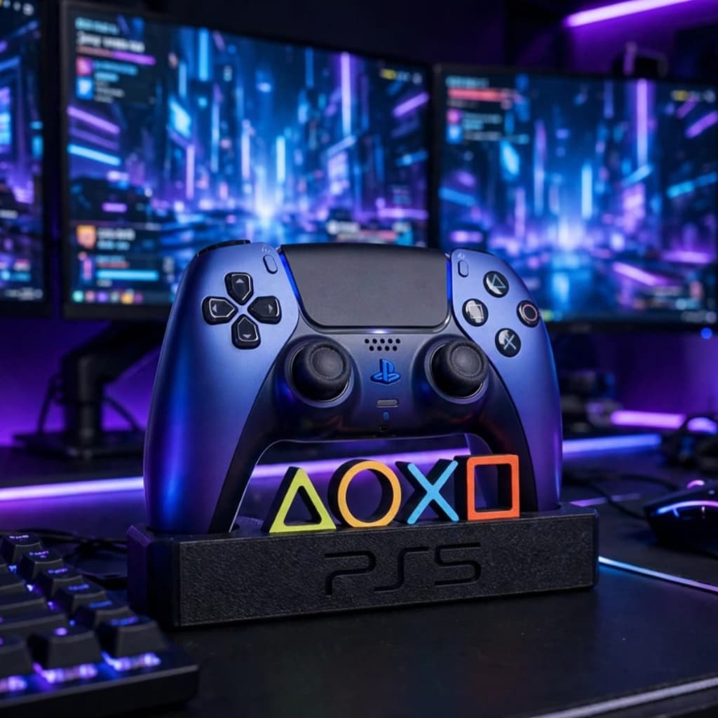 Suporte de controle para ps5, suporte gamer, para organizar seu setup, com símbolos do playstation