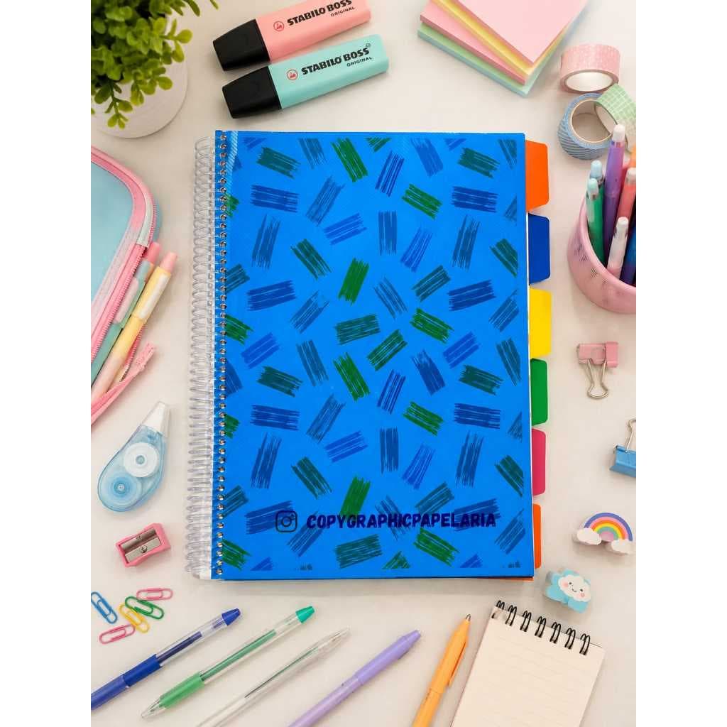 Caderno A4 Sem pauta 6 Matérias MIOLO BRANCO / Espiral